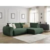 Image de Canapé d'angle L convertible coffre LUCIEN tissu lisse vert angle droit BOBOCHIC 3 places