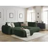 Image de Canapé d'angle L convertible coffre LUCIEN gros côtelé doux avec pouf vert angle droit BOBOCHIC 4 places
