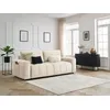 Image de Canapé droit convertible coffre ARSENE tissu velours beige BOBOCHIC 3 places