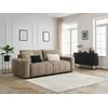 Image de Canapé droit convertible coffre ARSENE tissu velours taupe BOBOCHIC 3 places