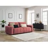 Image de Canapé droit convertible coffre ARSENE tissu velours orange BOBOCHIC 3 places