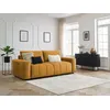 Image de Canapé droit convertible coffre ARSENE tissu velours jaune BOBOCHIC 3 places