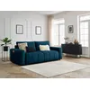 Image de Canapé droit convertible coffre ARSENE tissu velours bleu BOBOCHIC 3 places