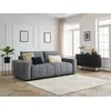 Image de Canapé droit convertible coffre ARSENE tissu velours gris foncé BOBOCHIC 3 places