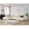 Image de Canapé panoramique convertible coffre ARSENE tissu velours beige angle droit BOBOCHIC 5 places