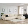 Image de Canapé panoramique convertible coffre ARSENE tissu velours beige angle gauche BOBOCHIC 5 places