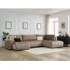 Image de Canapé panoramique convertible coffre ARSENE tissu velours taupe angle gauche BOBOCHIC 5 places
