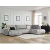 Image de Canapé panoramique convertible coffre ARSENE tissu velours gris clair angle gauche BOBOCHIC 5 places