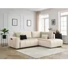 Image de Canapé d'angle L convertible coffre ARSENE tissu velours beige angle droit BOBOCHIC 3 places