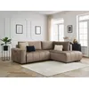 Image de Canapé d'angle L convertible coffre ARSENE tissu velours taupe angle droit BOBOCHIC 3 places