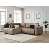Image de Canapé d'angle L convertible coffre ARSENE tissu velours taupe angle gauche BOBOCHIC 3 places