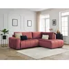 Image de Canapé d'angle L convertible coffre ARSENE tissu velours orange angle droit BOBOCHIC 3 places