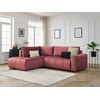 Image de Canapé d'angle L convertible coffre ARSENE tissu velours orange angle gauche BOBOCHIC 3 places