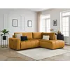 Image de Canapé d'angle L convertible coffre ARSENE tissu velours jaune angle droit BOBOCHIC 3 places