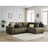 Image de Canapé d'angle L convertible coffre ARSENE tissu velours vert angle droit BOBOCHIC 3 places