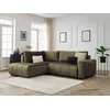 Image de Canapé d'angle L convertible coffre ARSENE tissu velours vert angle gauche BOBOCHIC 3 places