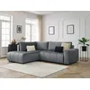 Image de Canapé d'angle L convertible coffre ARSENE tissu velours gris foncé angle gauche BOBOCHIC 3 places