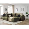 Image de Canapé d'angle L convertible coffre ARSENE tissu velours avec pouf vert angle gauche BOBOCHIC 4 places