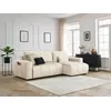 Image de Canapé d'angle réversible convertible coffre ARSENE tissu velours beige BOBOCHIC 3 places