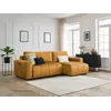 Image de Canapé d'angle réversible convertible coffre ARSENE tissu velours jaune BOBOCHIC 3 places