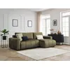 Image de Canapé d'angle réversible convertible coffre ARSENE tissu velours vert BOBOCHIC 3 places