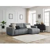 Image de Canapé d'angle réversible convertible coffre ARSENE tissu velours gris foncé BOBOCHIC 3 places