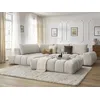 Image de Canapé d'angle fixe EVEREST tissu texturé avec pouf beige angle gauche BOBOCHIC 5 places