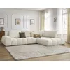 Image de Canapé d'angle fixe EVEREST tissu chiné blanc angle droit BOBOCHIC 4 places