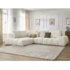 Image de Canapé d'angle fixe EVEREST tissu chiné blanc angle gauche BOBOCHIC 4 places