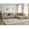 Image de Canapé d'angle fixe EVEREST tissu chiné taupe angle droit BOBOCHIC 4 places