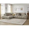 Image de Canapé d'angle fixe EVEREST tissu chiné taupe angle gauche BOBOCHIC 4 places