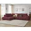 Image de Canapé d'angle fixe EVEREST tissu chiné rouge angle gauche BOBOCHIC 4 places
