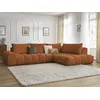 Image de Canapé d'angle fixe EVEREST tissu chiné orange angle droit BOBOCHIC 4 places