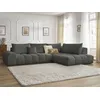 Image de Canapé d'angle fixe EVEREST tissu chiné gris foncé angle droit BOBOCHIC 4 places