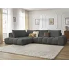 Image de Canapé d'angle fixe EVEREST tissu chiné gris foncé angle gauche BOBOCHIC 4 places