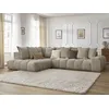 Image de Canapé d'angle fixe EVEREST tissu chiné taupe angle gauche BOBOCHIC 4 places