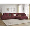 Image de Canapé d'angle fixe EVEREST tissu chiné rouge angle droit BOBOCHIC 4 places