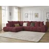 Image de Canapé d'angle fixe EVEREST tissu chiné rouge angle gauche BOBOCHIC 4 places