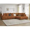 Image de Canapé d'angle fixe EVEREST tissu chiné orange angle droit BOBOCHIC 4 places