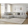 Image de Canapé d'angle fixe EVEREST tissu chiné gris clair angle gauche BOBOCHIC 4 places