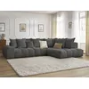 Image de Canapé d'angle fixe EVEREST tissu chiné gris foncé angle droit BOBOCHIC 4 places
