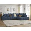 Image de Canapé d'angle fixe EVEREST tissu chiné bleu foncé angle droit BOBOCHIC 4 places