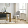 Image de Chaise LALIE tissu chiné et pieds métal noir gris clair BOBOCHIC