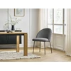 Image de Chaise LALIE tissu chiné et pieds métal noir gris foncé BOBOCHIC