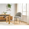 Image de Chaise LALIE tissu texturé et pieds métal noir beige BOBOCHIC