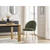 Image de Chaise LALIE tissu velours côtelé et pieds métal or vert BOBOCHIC