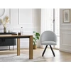 Image de Chaise LALIE tissu velours côtelé et pieds étoile gris clair BOBOCHIC