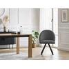 Image de Chaise LALIE tissu velours côtelé et pieds étoile gris foncé BOBOCHIC