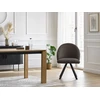 Image de Chaise LALIE tissu velours côtelé et pieds étoile taupe BOBOCHIC