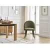 Image de Chaise LALIE tissu texturé et pieds scandinaves noirs vert BOBOCHIC